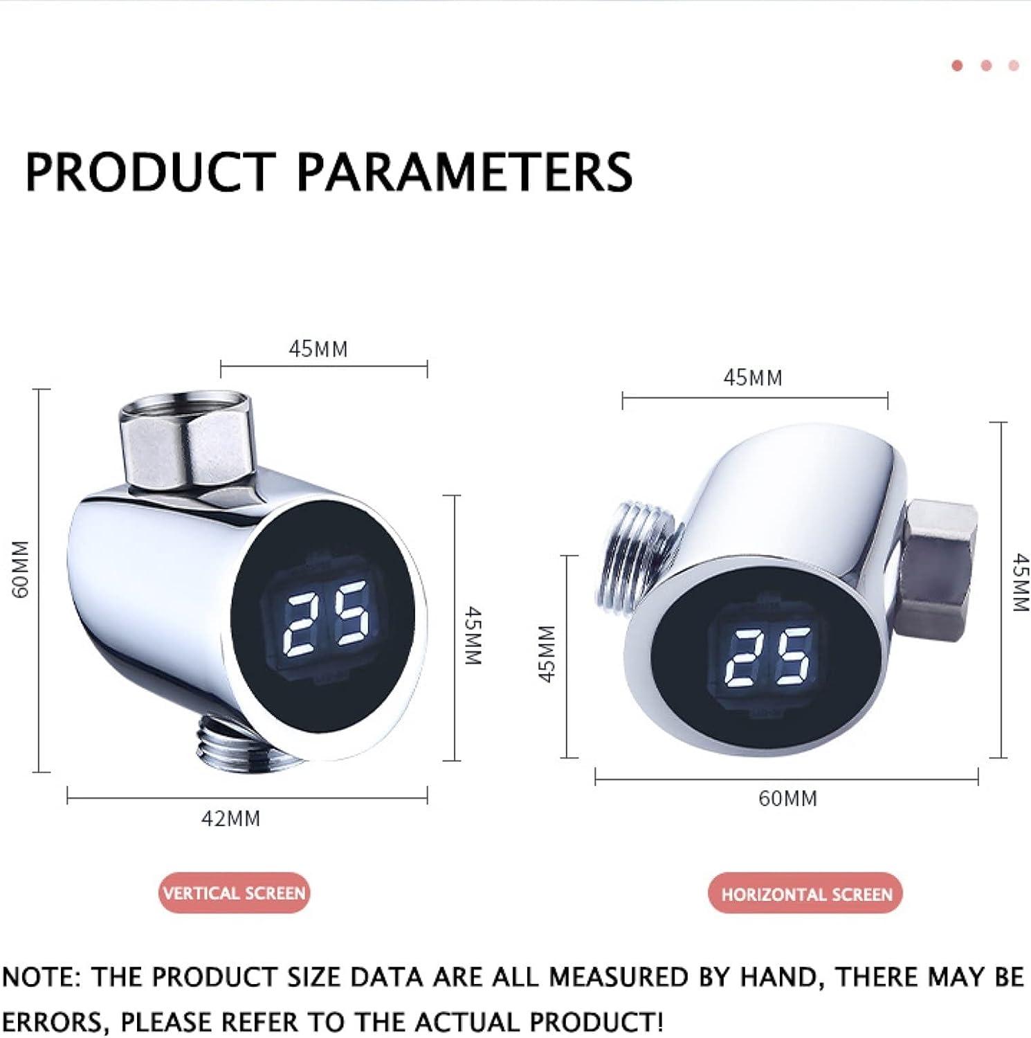 LED Display Water Meter Digital Shower Thermometer Bath Temperature Monitor Water-Temperature Measuring Instrument with 5~85 / High Accuracy Shower