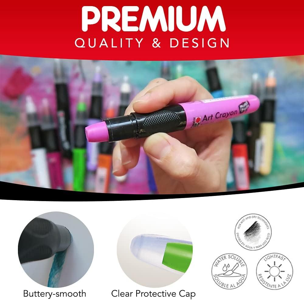 Marabu Art Crayons Shimmer Set - 10 Highly Pigmented Metallic