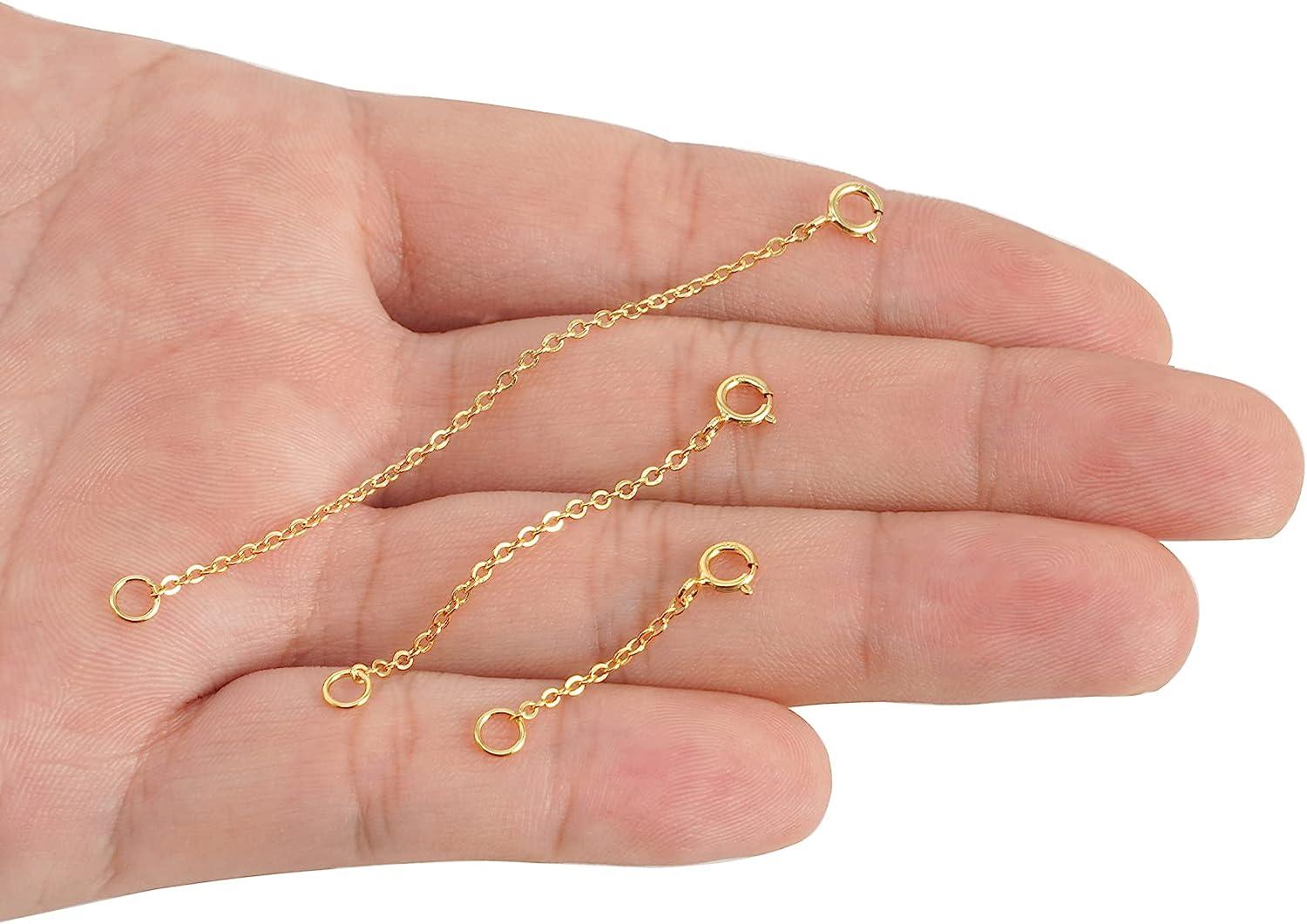 Gold Necklace Extenders 14k Gold Plated Extender Chain 925 Sterling Silver  Extension Bracelet Extender Gold Chain Extenders for Necklaces 3 Pcs (1 2 3  Inch)(Gold) 1 2 3 inch Gold
