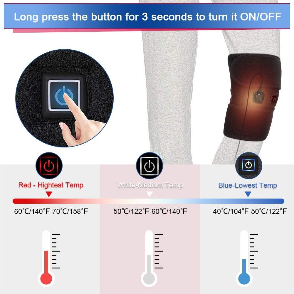 Knee Heating Pad USB Heating Knee Brace Support for Arthritis Heated Knee  Wrap Thermal Therapy to Warm Joint Relief Pain of Knee Stiff Arthritis  Strains Fits Men and Women Knee Calf Leg