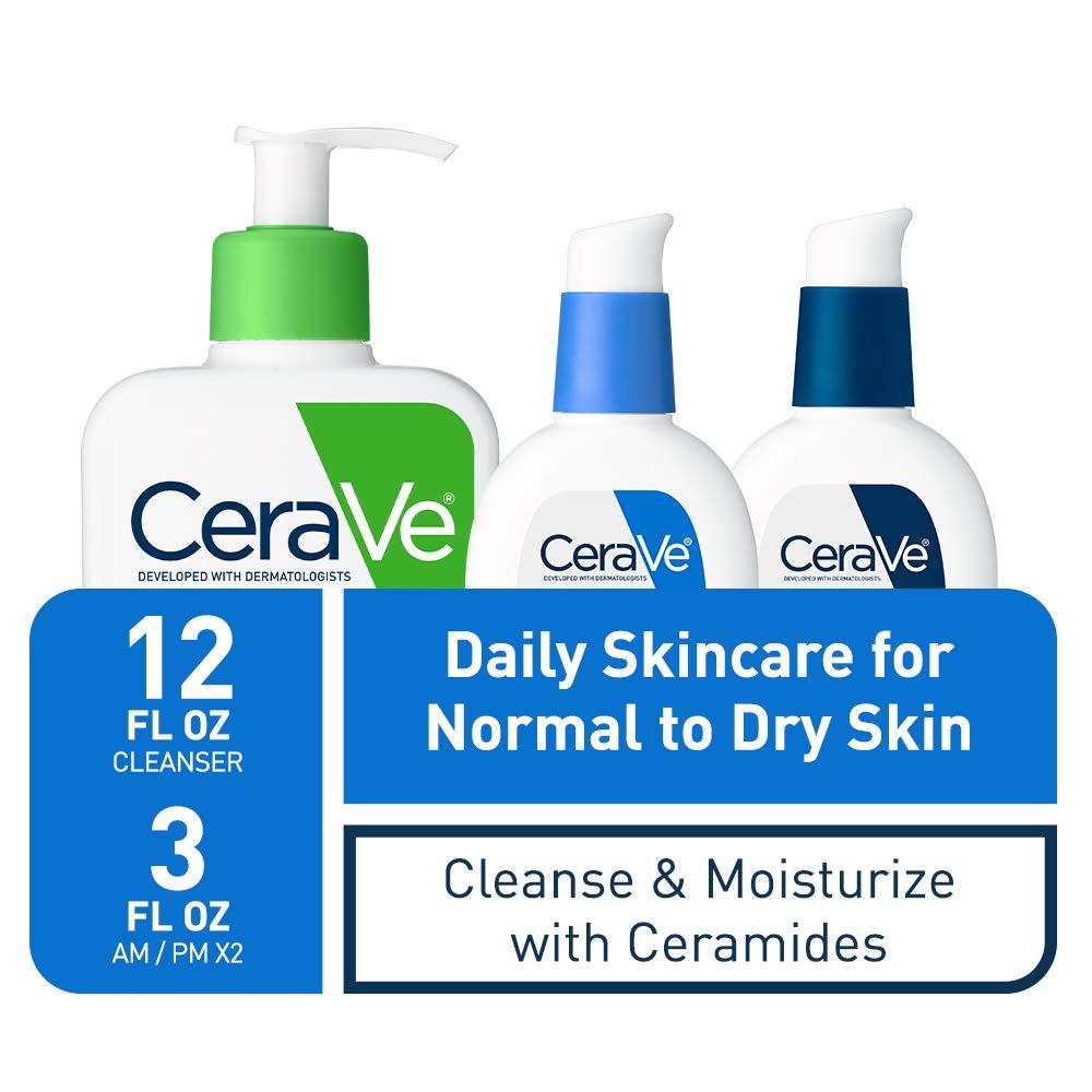 CeraVe Daily Skin Care (Hydrating Bundle) 3 Count (Pack of 1)