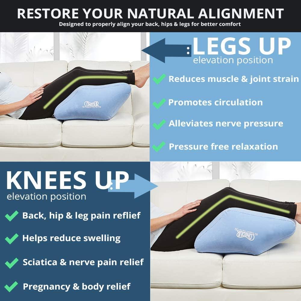 Contour Legacy Leg & Knee Foam Support Pillow - Soothing Pain Relief for  Sciatica, Back, HIPS, Knees, Joints - As Seen on TV