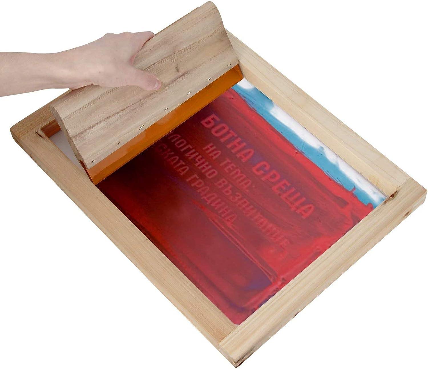 Wear-proof Silk Screen Printing Squeegee Blade With Wood Handle DIY  Silkscreen Printing Ink Rubber Scraper Board Tools