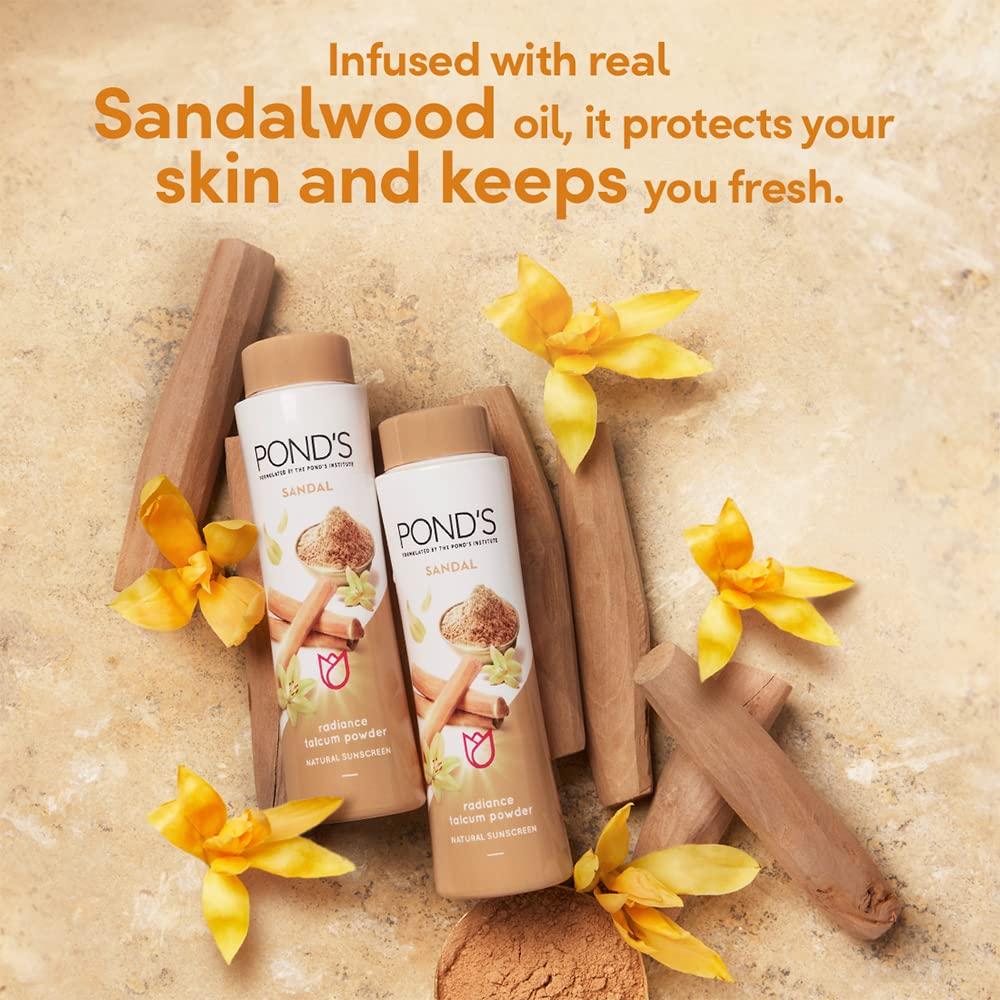 Ponds Sandal Radiance Talcum Powder Natural Sunscreen 300 gm Free Shipping  | eBay