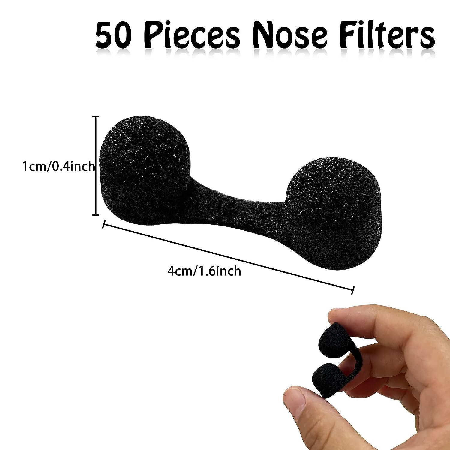 50Pcs Disposable Soft Sponge Nose Filters 25 Pairs Breathable Nose Plugs  for Dust Filter Outdoor Nostril