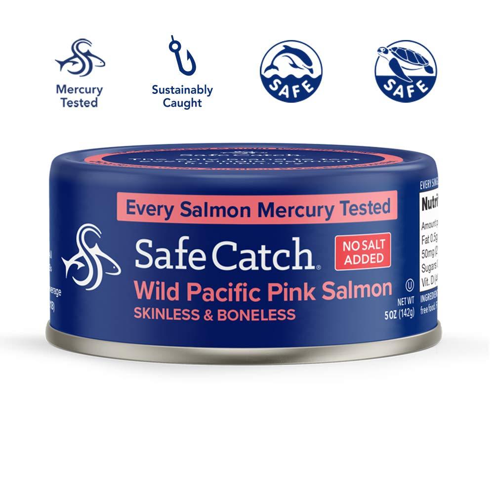  Safe Catch Wild Pacific Pink Salmon Canned Wild-Caught No Salt  Added Skinless Boneless Salmon Fish Mercury Tested Kosher, 6 Pack Can  Salmon 5oz : Grocery & Gourmet Food