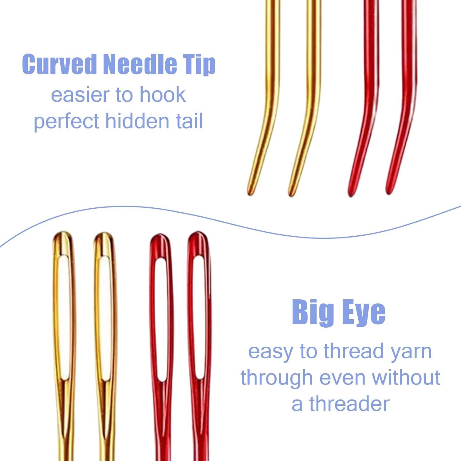  Self Threading Needles for Hand Sewing - 24 Pieces Embroidery  Thread Needles,Easy Thread Needles for Hand Sewing,Side Threading Needle  for Quilting with Wooden Needle Case Carving Pattern - YAWALL : Everything