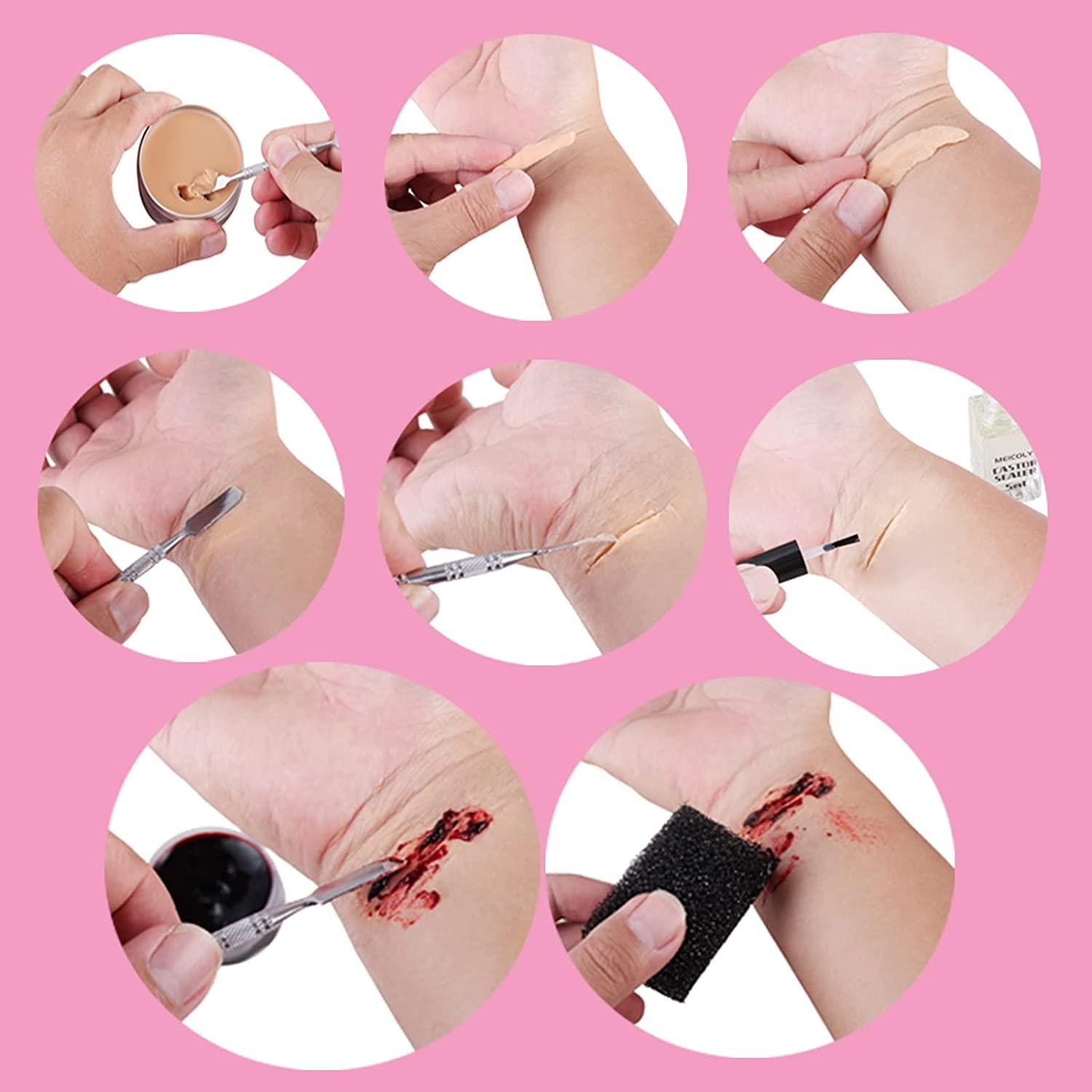 MEICOLY 5 Pcs Scars Wax SFX Special Effects Makeup KitHalloween Fake  BloodWoun