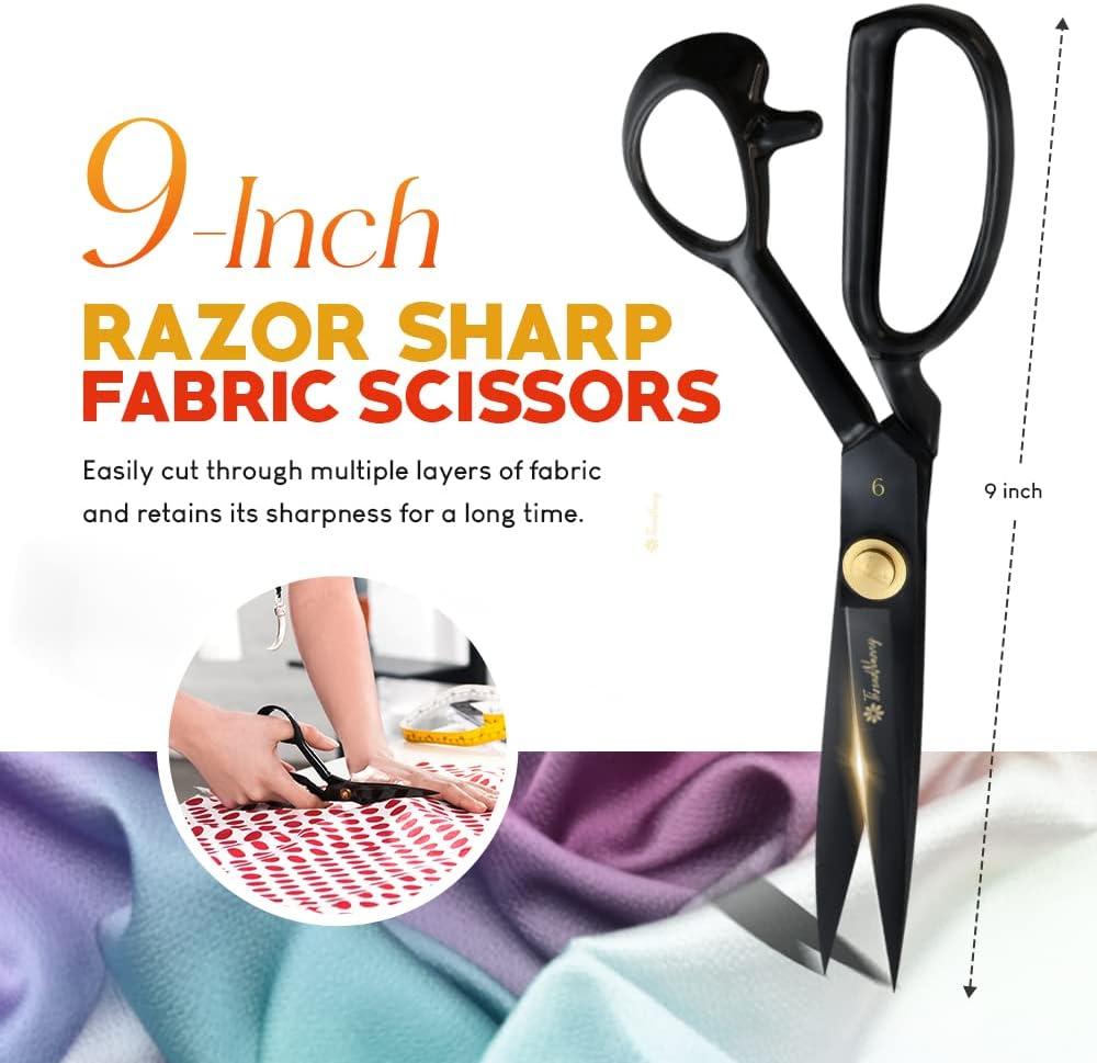 Fabric Scissors, Sewing Scissors, 9 inch Premium Tailor Scissors, Heavy Duty  Scissors, Sharp Scissors, Fabric Shears, Heavy Duty Scissor,Multipurpose  Sharp Scissors, Sewing Shears, Utility Scissors 