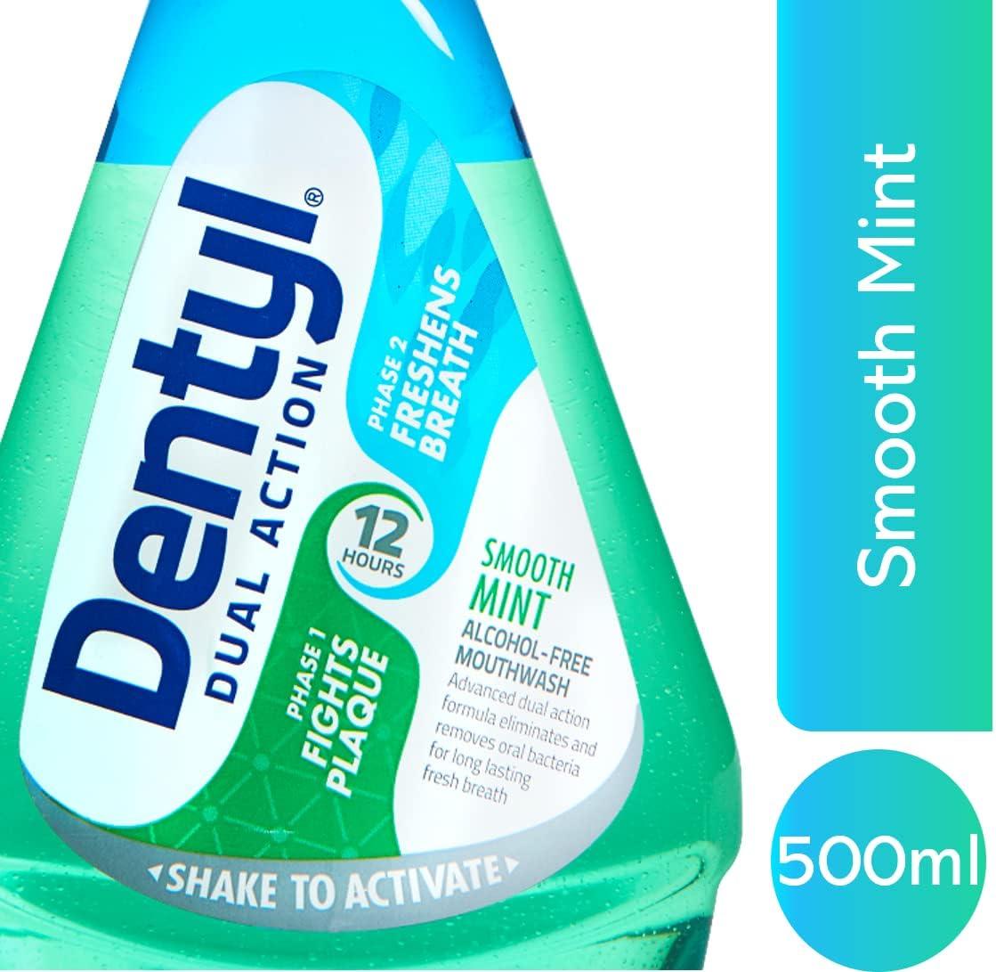 Dentyl Dual Action Smooth Mint Plaque Reducing Cpc Mouthwash 500ml