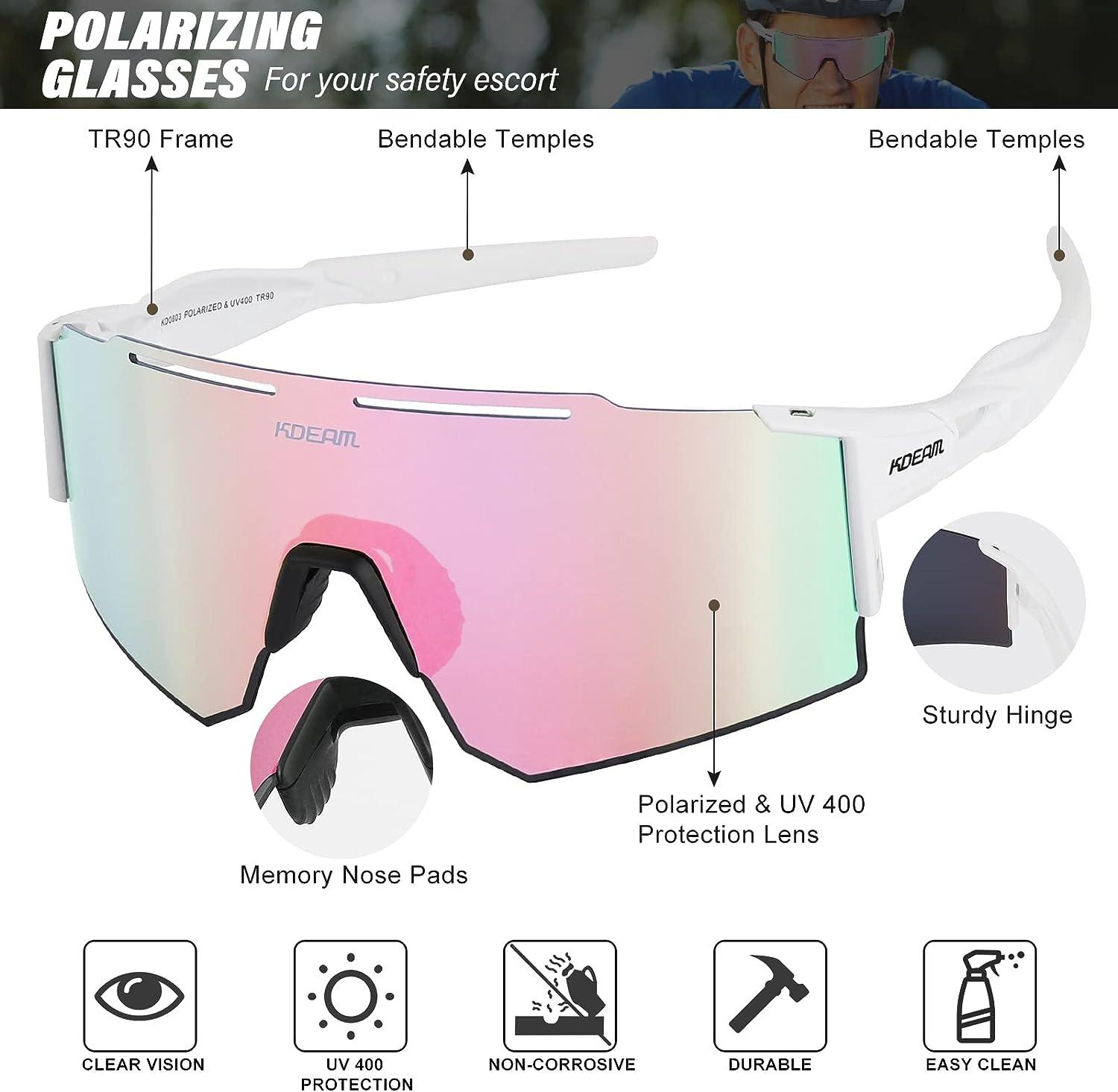 ZEMFAY Sports Polarized Sunglasses Men Women,UV400 Cycling Glasses  Windproof Goggles for Driving Running Golf Eyewear C10