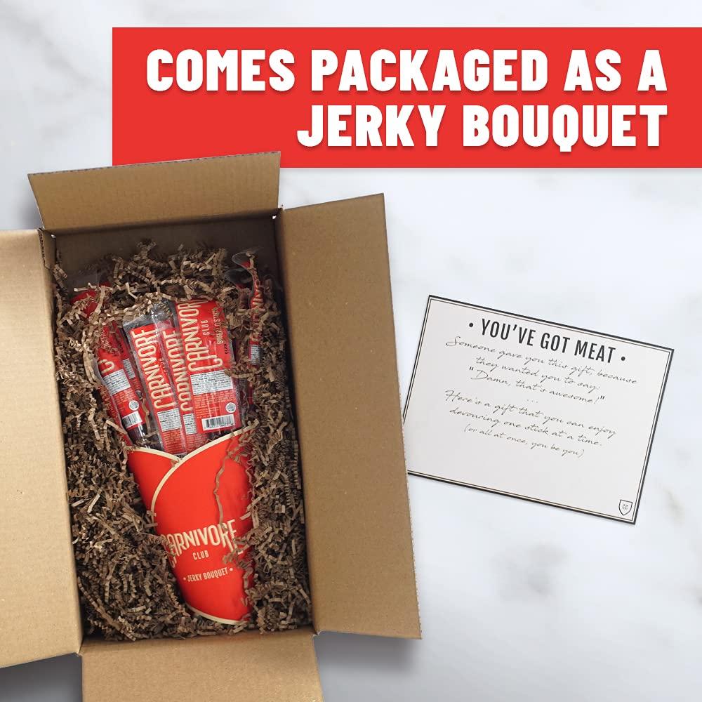 Carnivore Club Exotic Jerky Bouquet - Includes 20 Delicious Exotic Meat  Sticks in 4 Flavors - Jerky Lover