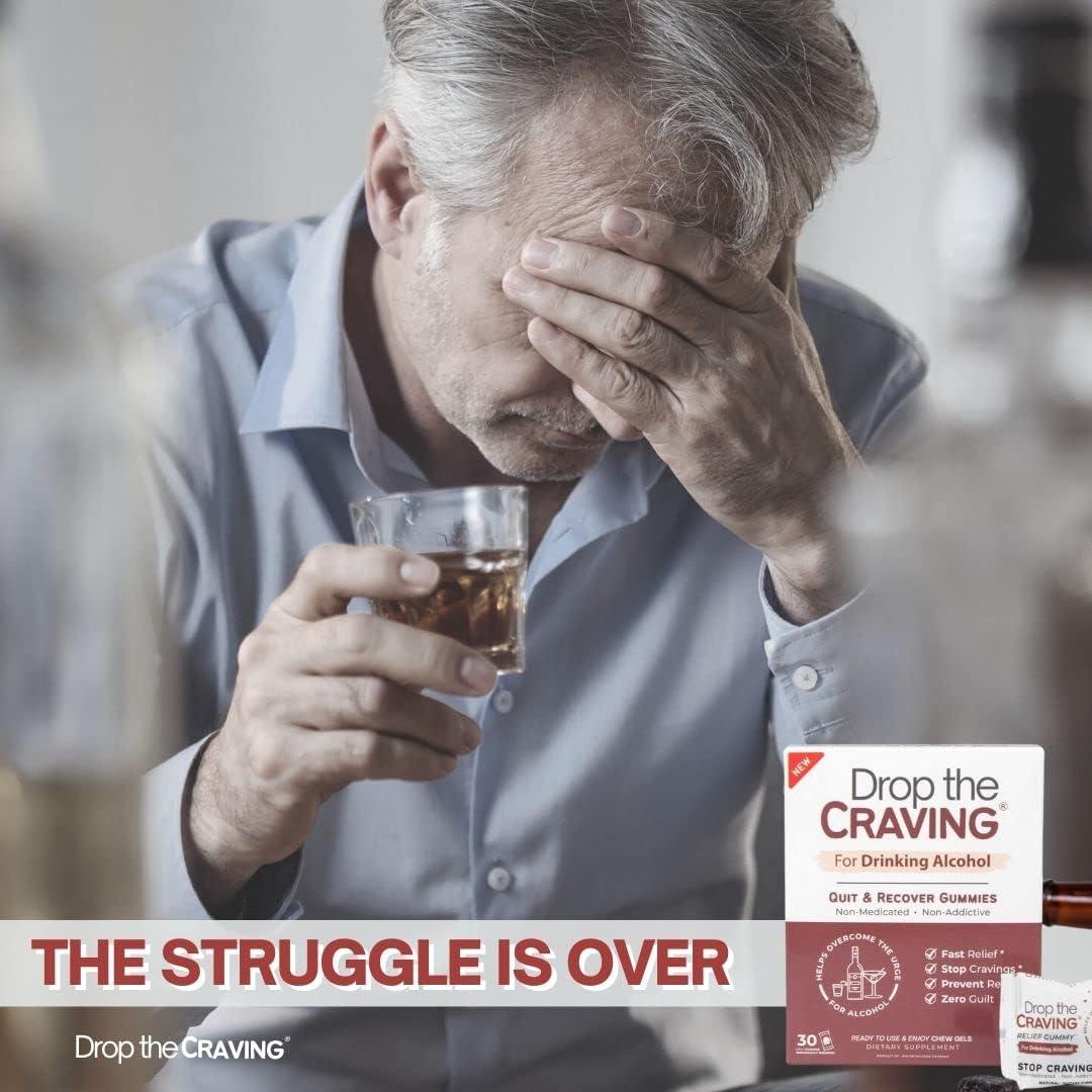  Drop The Craving Ayuda para dejar de beber alcohol  100% libre  de drogas, natural, funciona rápido, apoya las gomitas para ayudar a menos  antojos, suprimir los desencadenantes, antes, durante y 