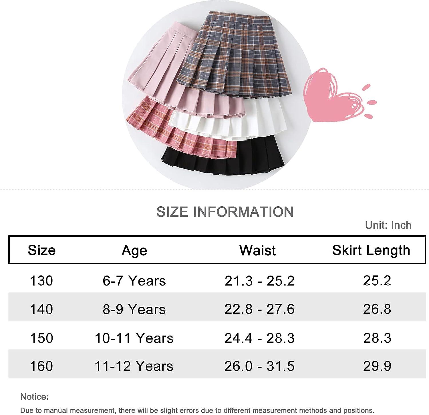 UTTPLL Toddler Pleated Skirt School Uniform Elastic Waist Skort Shorts  Little Kid Girls Student Tennis Mini Scooter Skirt Black 10-11 Years