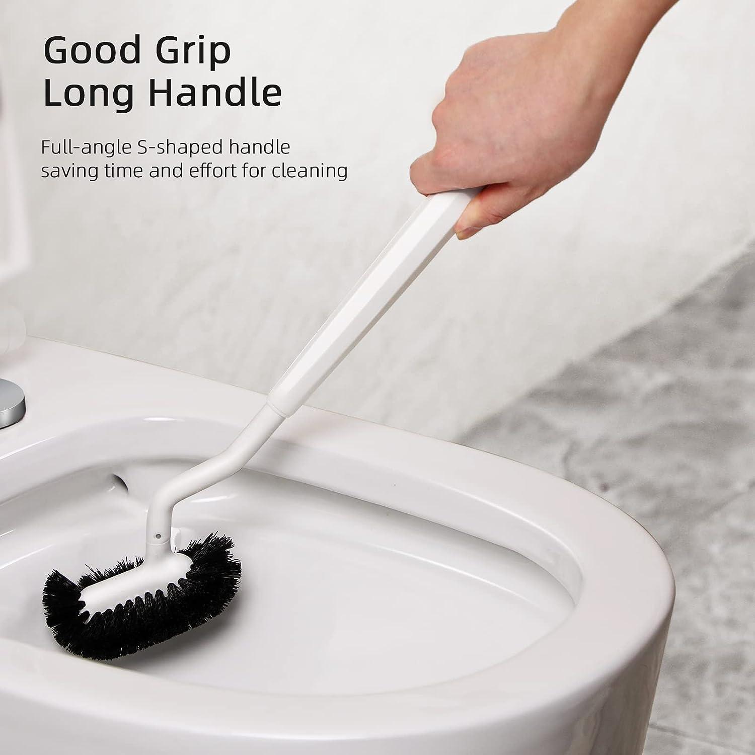 Long Handle Silicone Toilet Brush Holder Set Creative Bathroom Cleaning  Scrubber