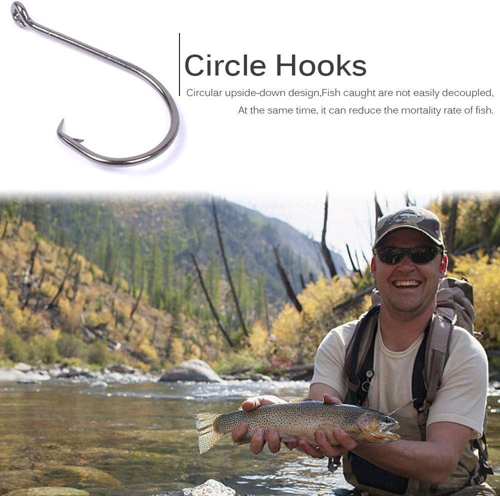 UCEC Circle Hooks Fishing Hooks 2X Strong Customized Offset Sport