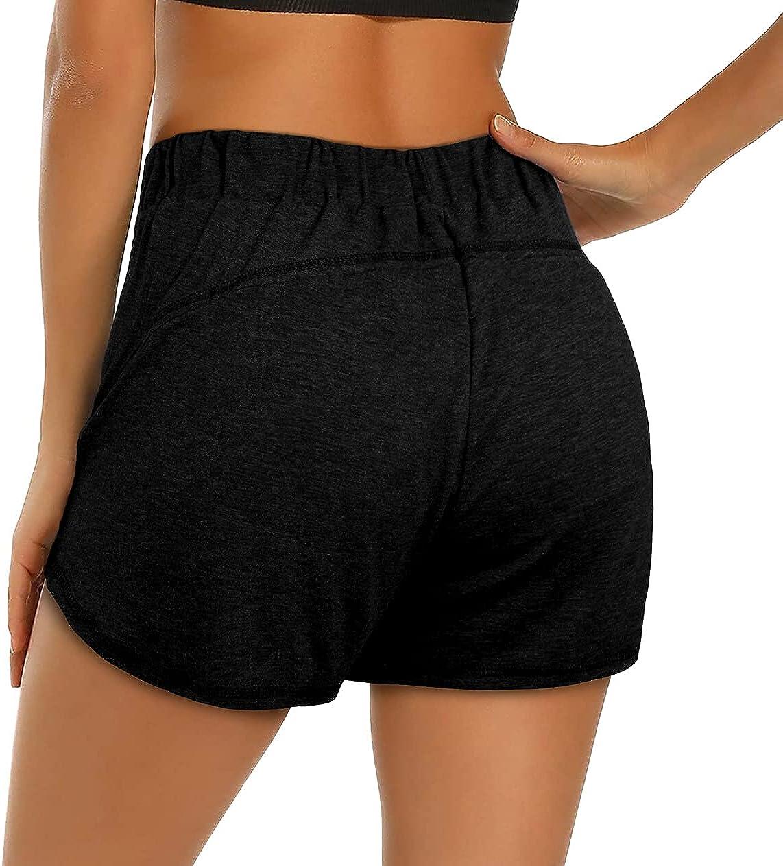 SHAPERX Workout Gym,Casual, Ladies Active Athletic Apparel with Pockets  Short for Women, High Waisted Dry-Fit Short Free Size (26 Till 32) Pack of  1 (Black)