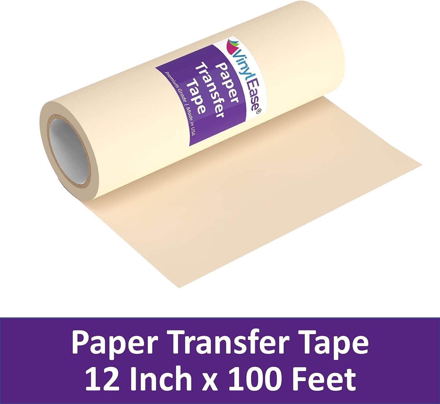 Vinyl Ease 12 inch x 20 Feet Roll of Clear Vinyl Transfer Tape with Grid Is A Medium Tack Adhesive, 1 inch grid. American Made Application Tape for