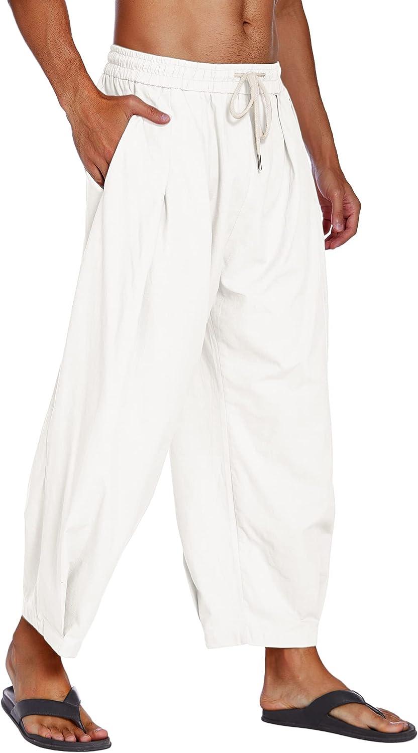 Mens Cotton Drawstring Casual Yoga Pants, Plus Size. – Liash