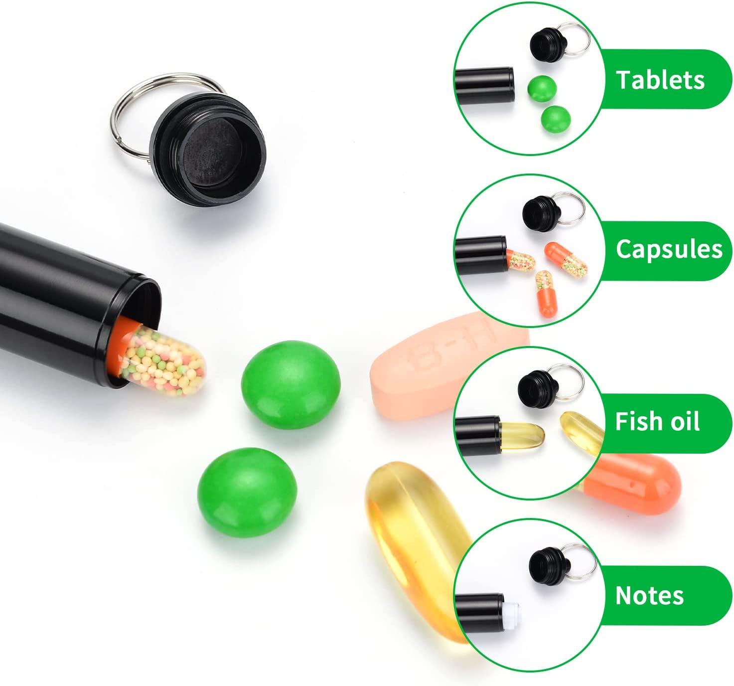 Alomejor Pill Case Brass Pill Bottle Holder Toothpick Holder with Keyring  Mini Medicine Cigarette Storage for Camping Travel : : Bags,  Wallets and Luggage