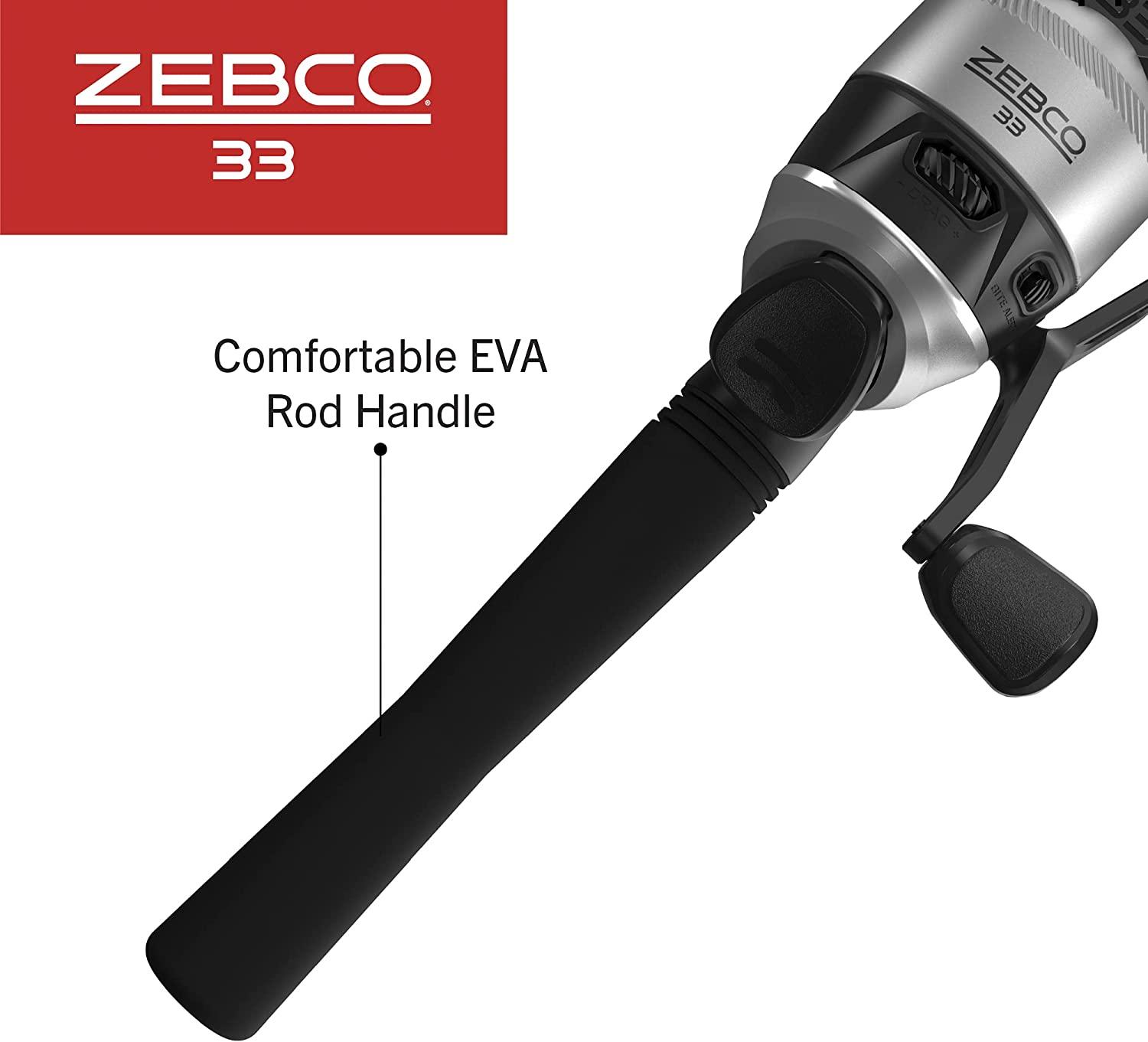 Zebco 33 Spincast Reel and 2-Piece Fishing Rod Combo Comfortable