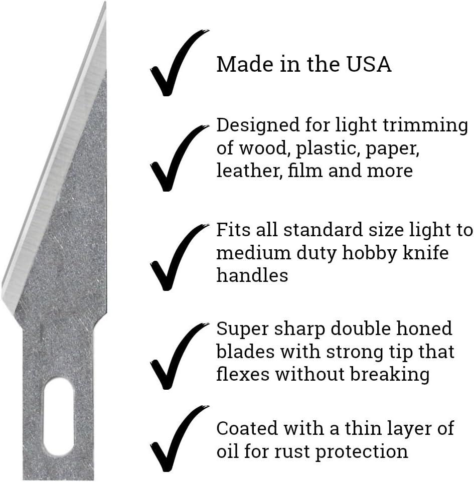 Excel Blades #11 Replacement Hobby Blade - 100 Pack - American Made Carbon  Steel Craft Knife Blades