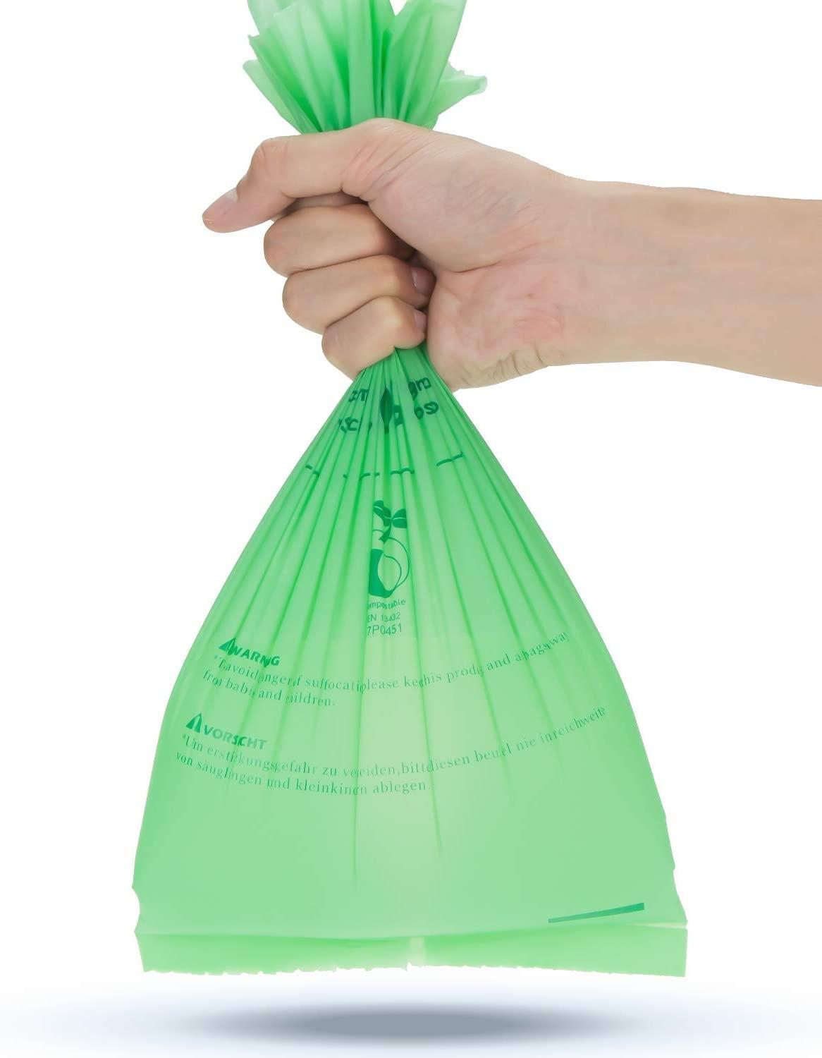 GREENER WALKER 25% Extra Thick Compostable Trash Bags, 1.6 Gallon-120Bags,  ASTM D6400 BPI Biodegradable