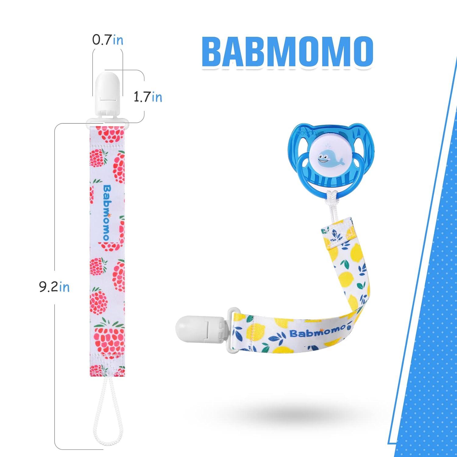 Babmomo Pacifier Clip 8 Pack Pacifier Holder for Boys and Girls Stylish  Binkie Clip Strap Fits Most Pacifier Styles and Newborn Teether Toys &Baby  Gift 8Pack Flower Fruit