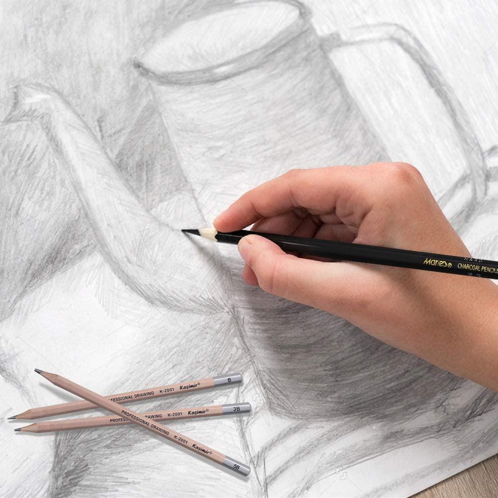 Sketching Pencil Set, Drawing Pen Charcoal Sketch Included Graphite  Pencils, Charcoal Pencils, Paper Erasable Pen, 30pcs Total for Beginners  Artist