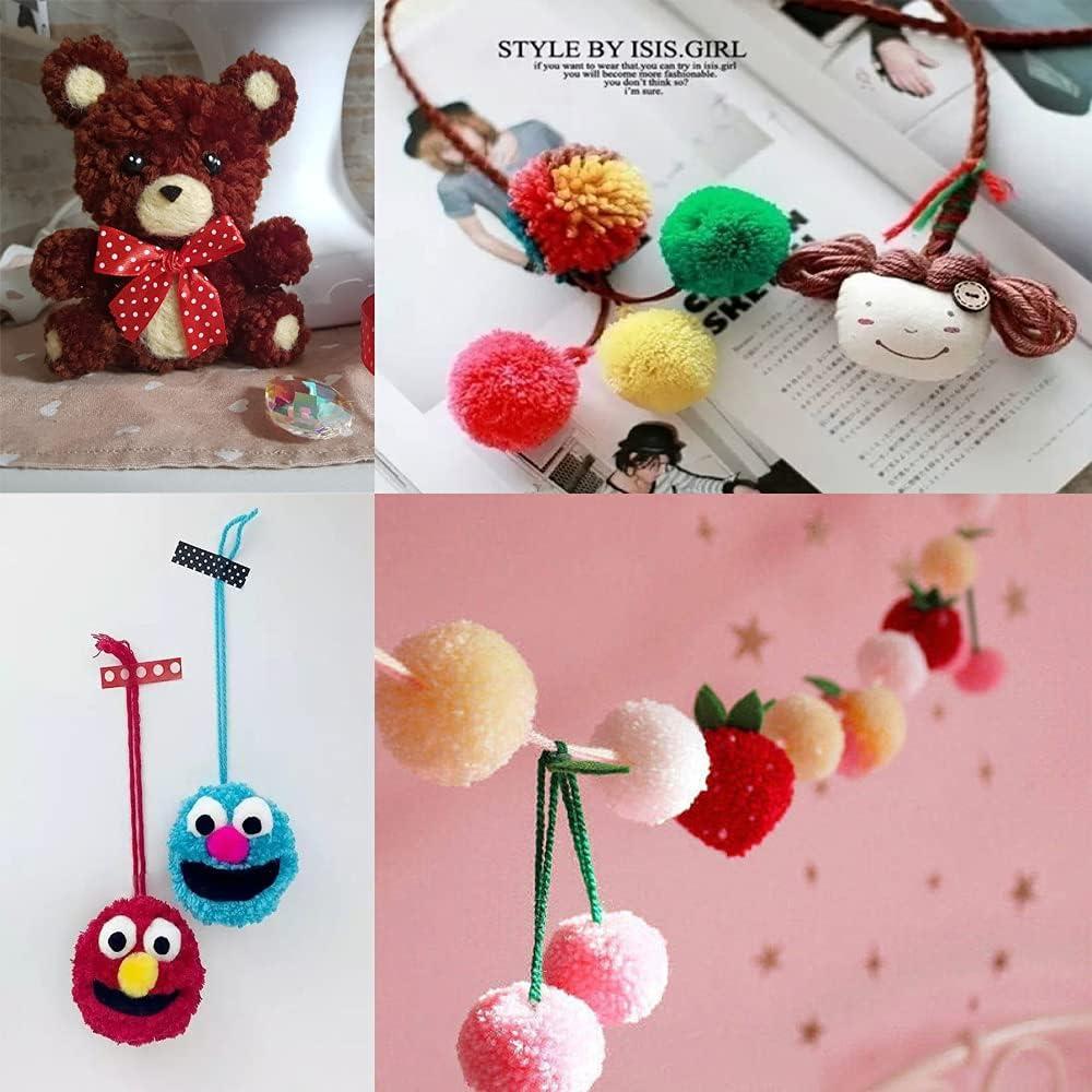 Pompom Maker, 6 Pcs Different Sizes Pom-Pom Maker,Fluff Ball Weaver Needle Craft DIY Wool Knitting Craft Tool Set for Kids and Adult