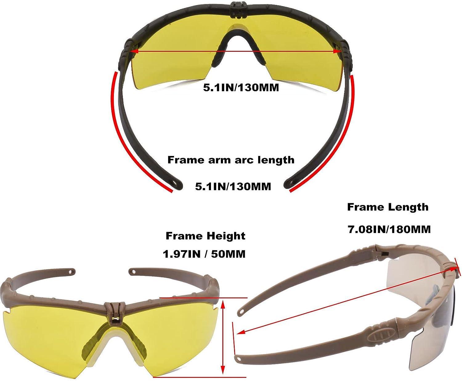 Hdlsina Tactical Eyewear Anti Fog Shooting Safety Glasses for Men