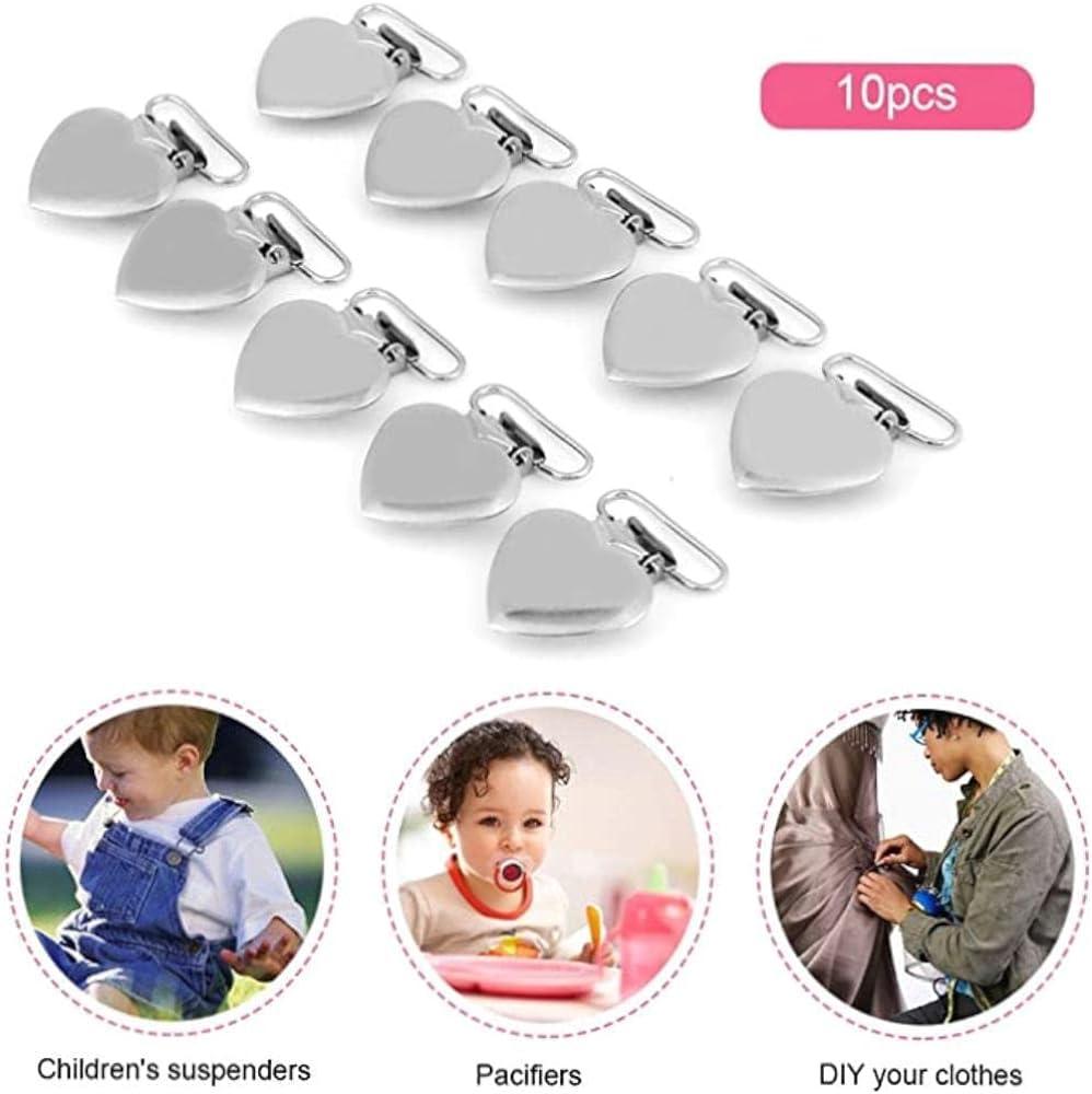 DANOAH 10Pcs Heart Shaped Suspender Clips - Multifunctional Baby Teething  Blanket and Pacifier Holder - Essential Infant Accessories