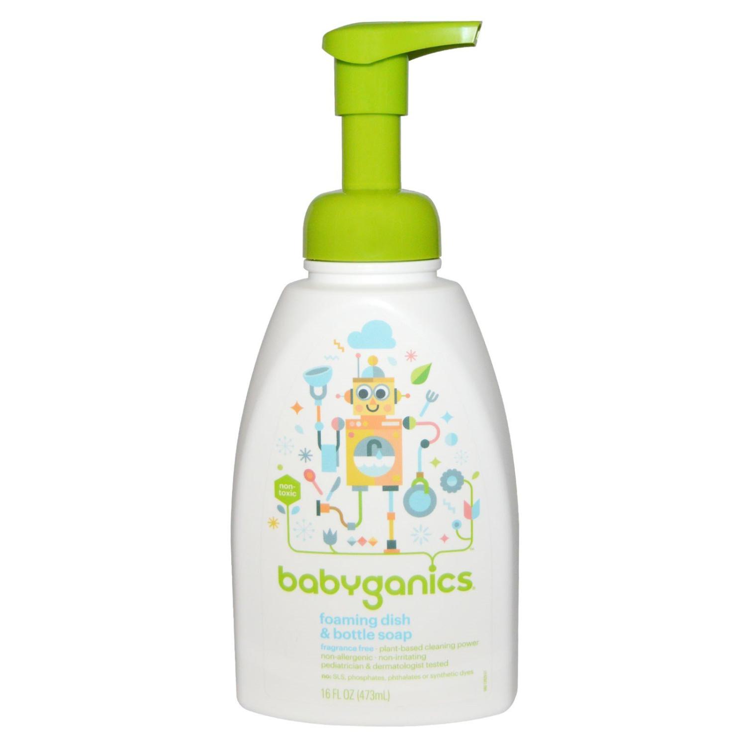 Babyganics Fragrance Free Foaming Dish and Bottle Soap, 16 fl oz