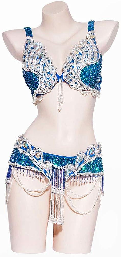 DFZPW Bra Top Waist Chain Belt Belly Dance Costume Women Oriental Belly  Dance Bra Belt Set Belly Dancer Outfit (Color : Blue, Size : Large) :  : Clothing, Shoes & Accessories