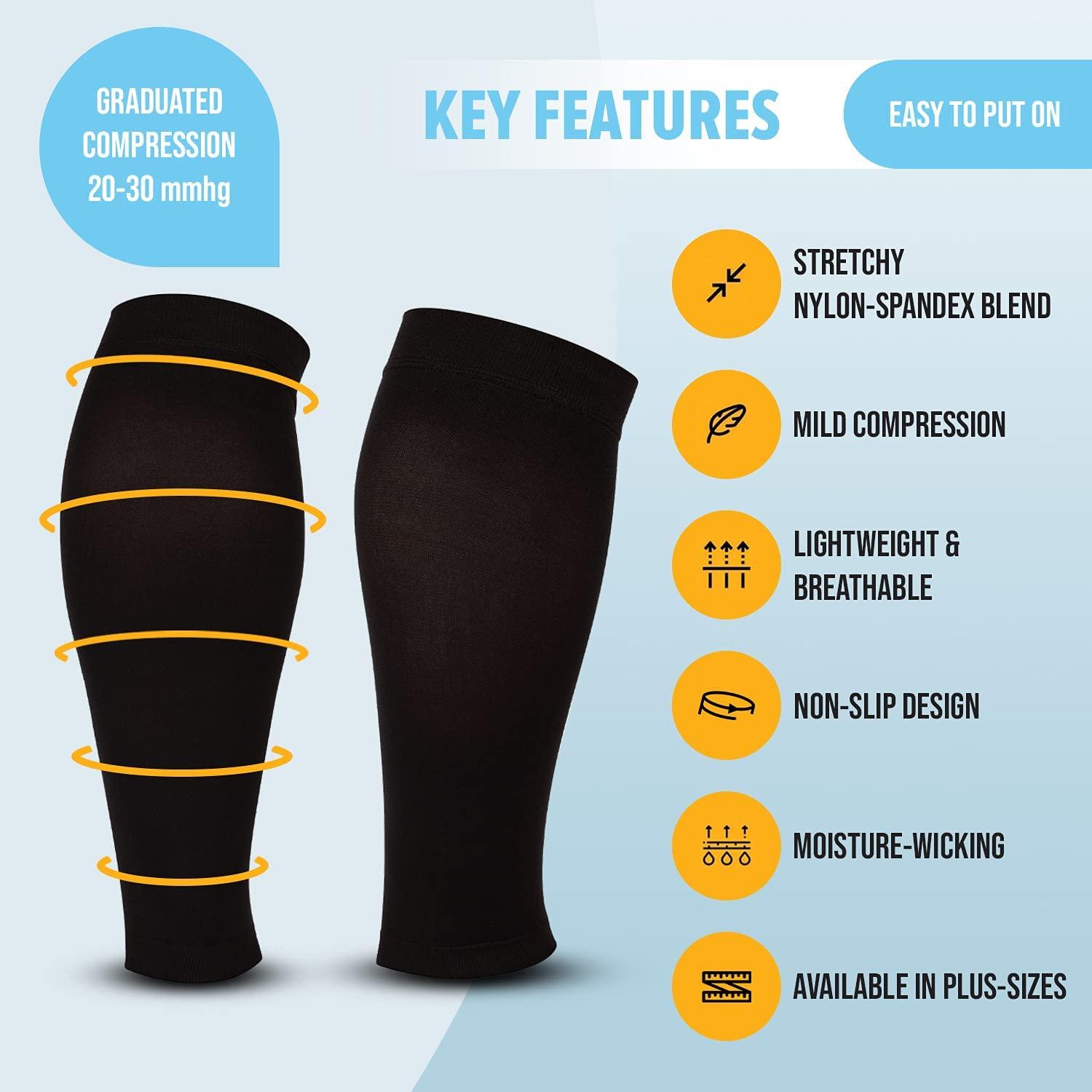 Calf Compression Sleeve for Men and Women - Shin Splint Sleeves for Leg,  Calves – Running, Cycling