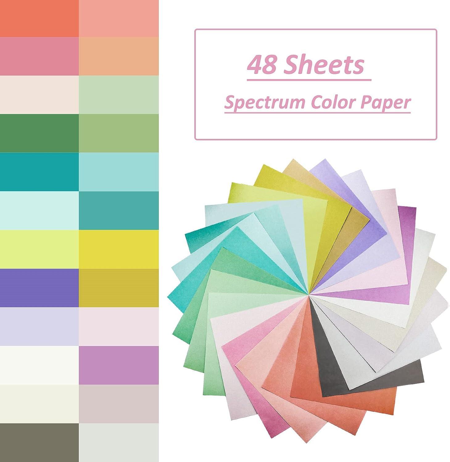 Livholic 96 Sheets Spectrum Colored Paper Assorted Color 120-250GSM  Corlorful Cardstock Paper for DIY Crafts Scrapbooking Background Layers,  Kids Craft (96)
