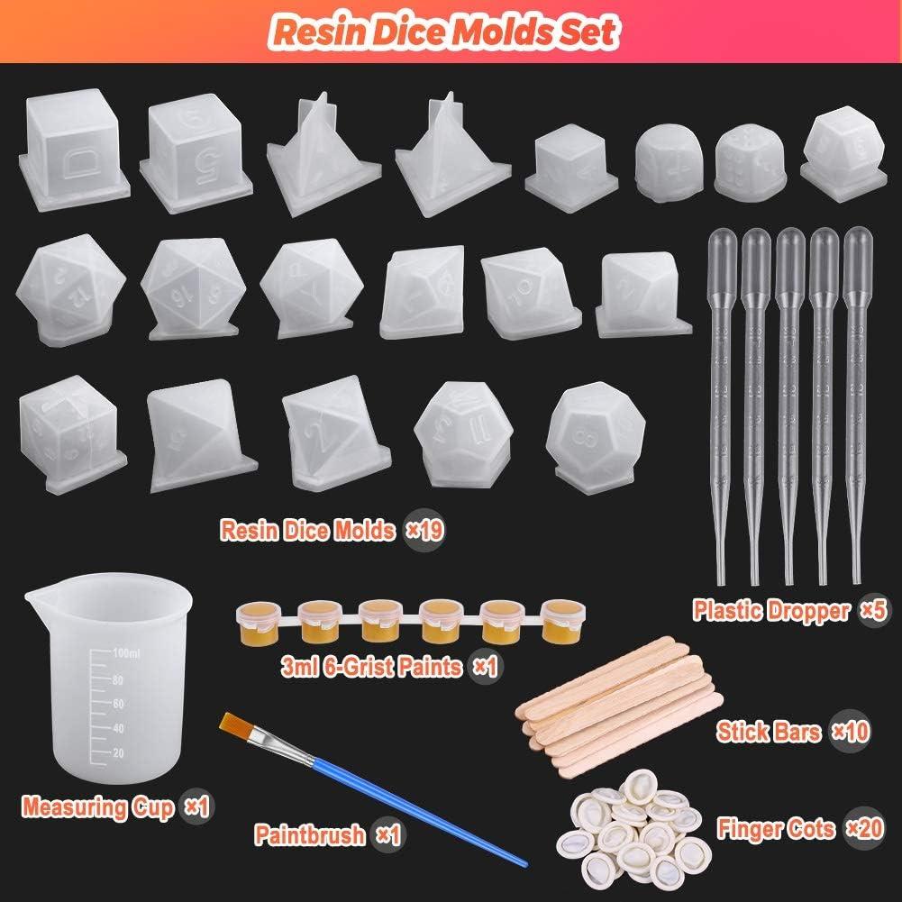  Dice Molds for Resin, 7 Shapes Dice Silicone Mold Polyhedral Dice  Molds Dice Making Mold for Epoxy Resin Casting Table Board Game : Arts,  Crafts & Sewing