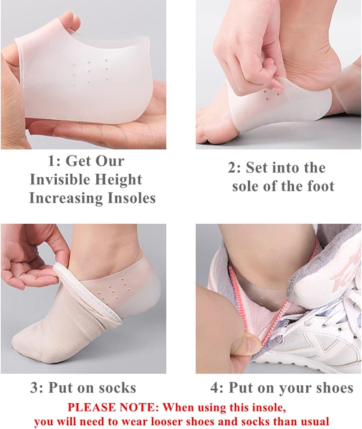 Height Increase Insoles 1.4 Inch Invisible Non-Slip Silicone Shoe Lift  Cushion Universal Half Height Increasing Heel Protector Pads for Women and  Men 3.5cm