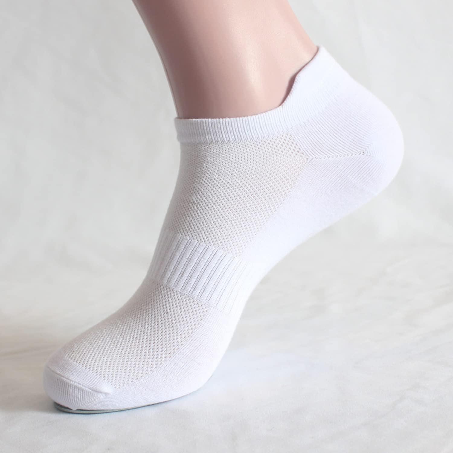 Women's Cotton Low Cut White Athletic Socks - White / Shoe Size: 9-11