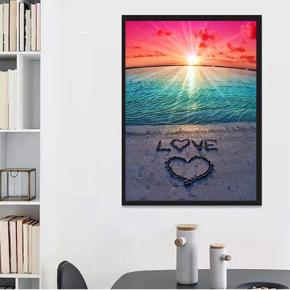 4 Styles DIY 5D Diamond Painting Kit for Adults Beach Diamond Art Kits for Adults  Paint with Diamonds Relaxation and Home Wall Decor 12 X 16 Inch