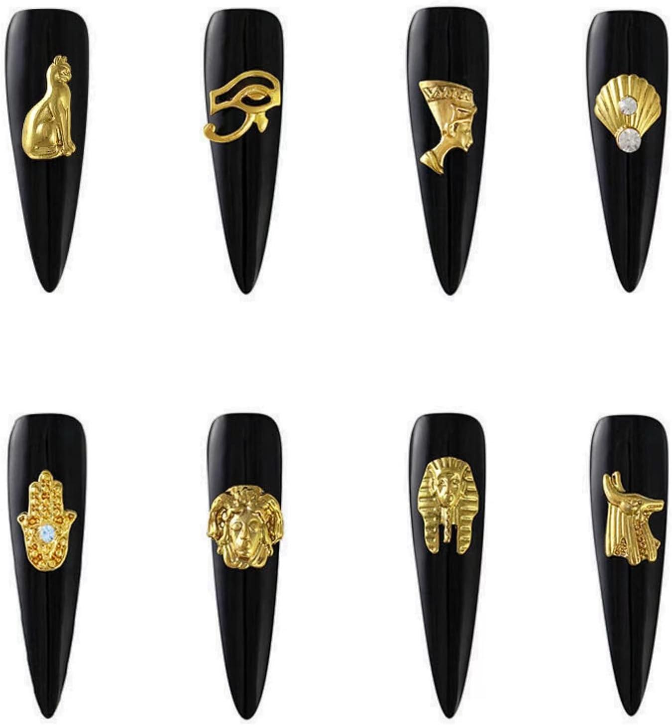 10PCS/Wrap Retro Nail Charms Flatback Alloy Gold Nail Gems Nail Art  Decoration UV Gel Manicure 3D Nail Art Jewelry Rhinestones#5 - AliExpress