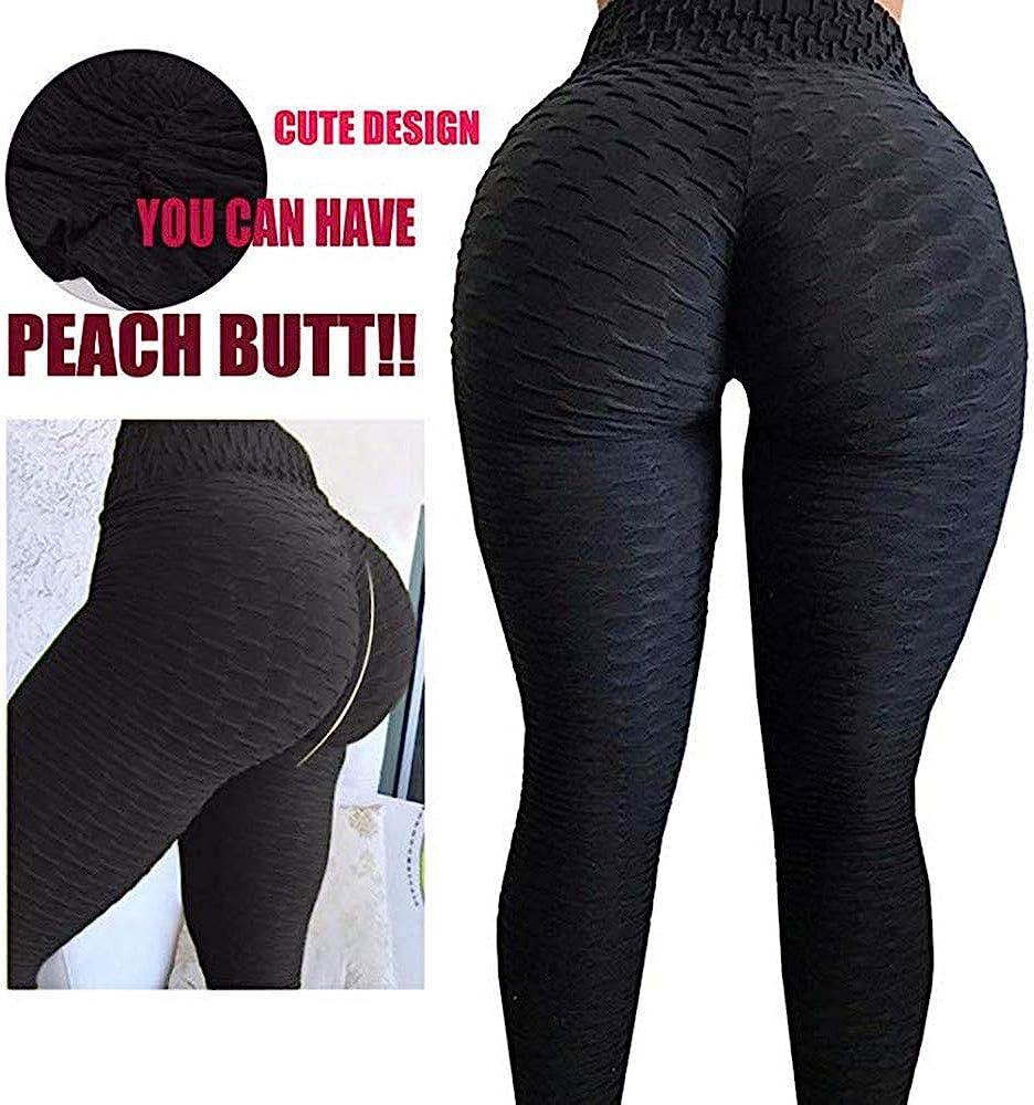 JGS1996 Women's High Waist Yoga Pants Tummy Control Slimming Booty Leggings  Workout Running Butt Lift Tights Large Black
