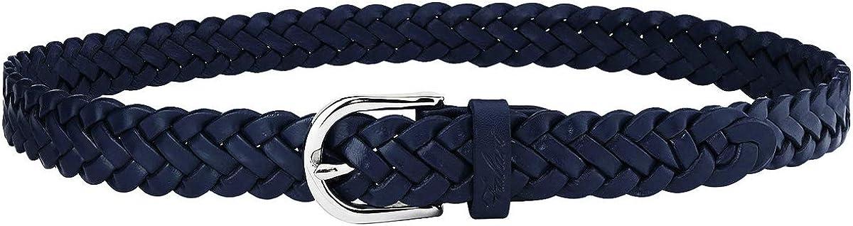 Falari Women's Leather Braided Belt Stainless Steel Buckle 6007-16 Colors