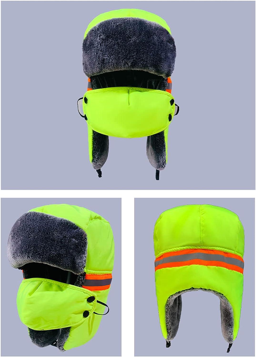 Winter Trapper Hat for Men Ushanka Russian Ski Hunting Hat with Earflaps Windproof Mask Balaclava Women Warm Fur Snow Hat