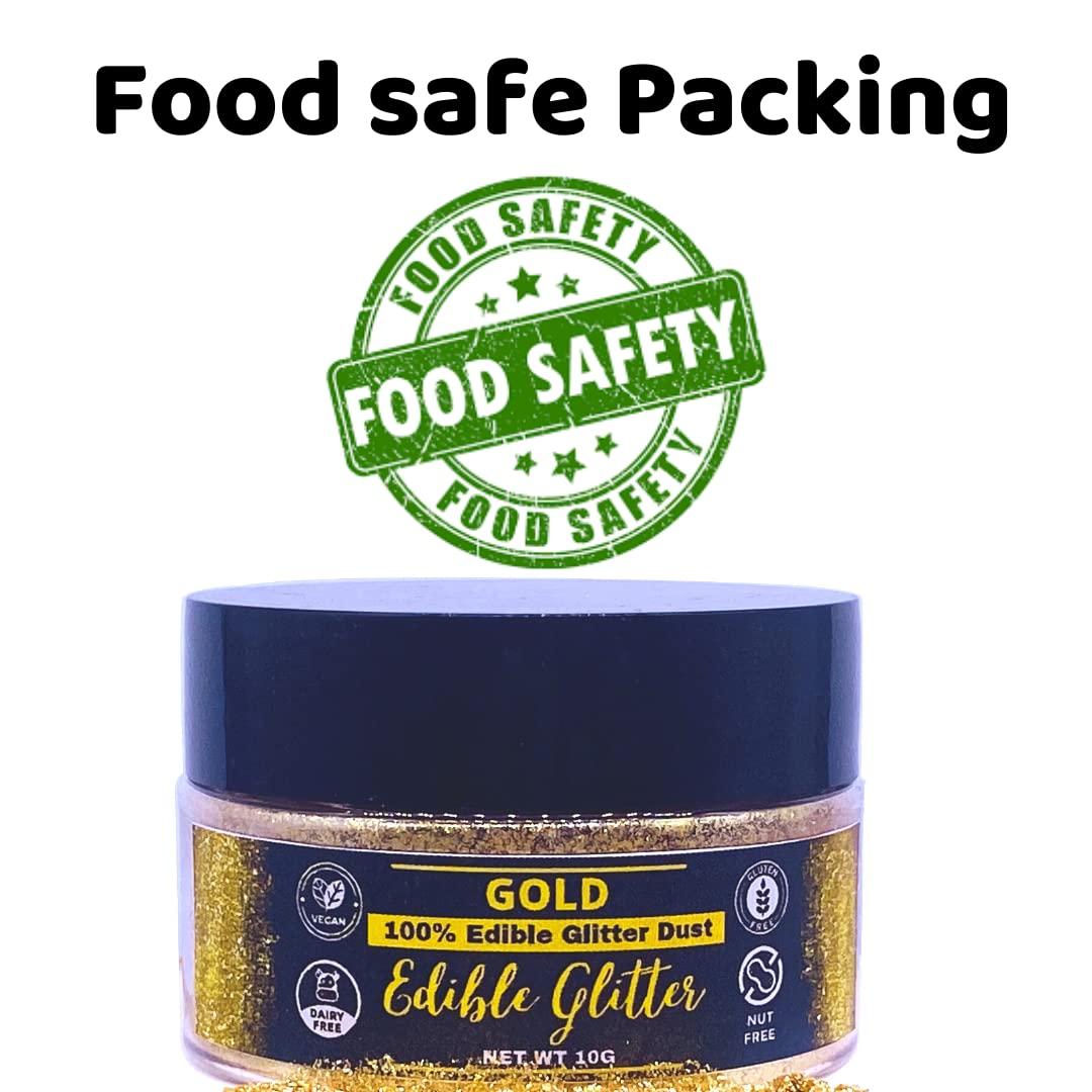 GOLD EDIBLE MAGIC DUST, Edible Food Grade, dust, 100% Edible, GLUTEN FREE,  VEGAN, 6 grams each container, By Oh Sweet Art