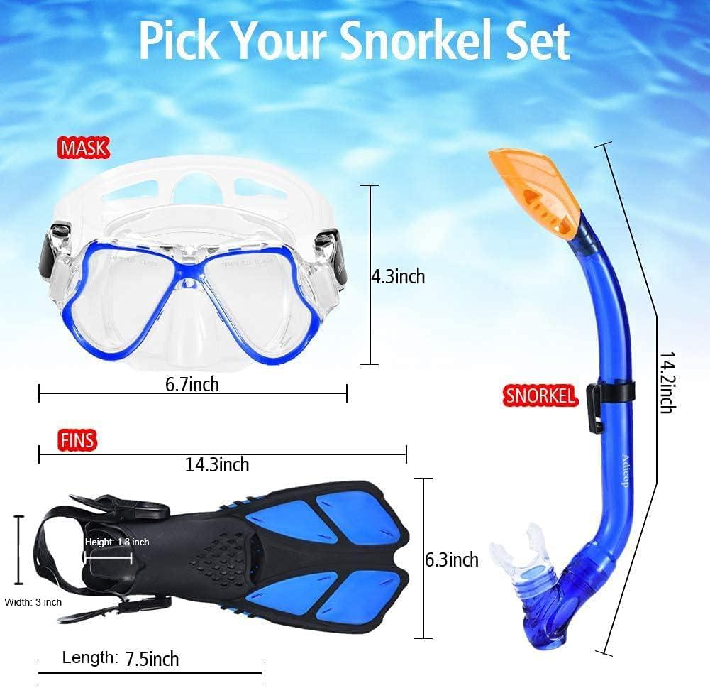 Kids Mask Fin Snorkel Set for 3-7 Years Old Boys and Girls with