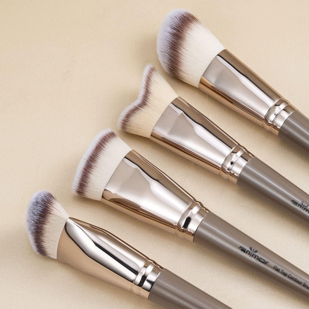 Makeup Brush,2Pcs/Set Contour Brush High Light Brush Oblique Angle Nose  Contour Brush Side Shadow Brush Contour Brush For Nose Highlight Brush  Black