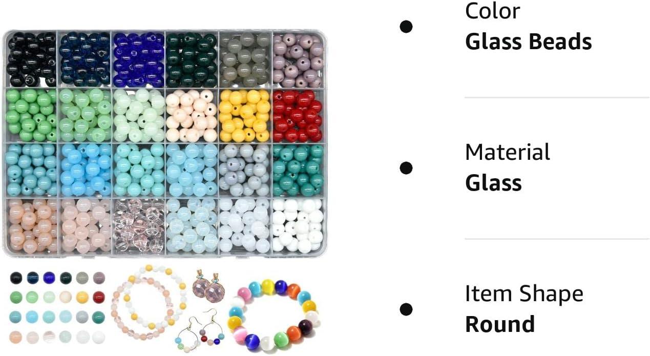  24 Color Glass Beads for Jewelry Making Bracelet