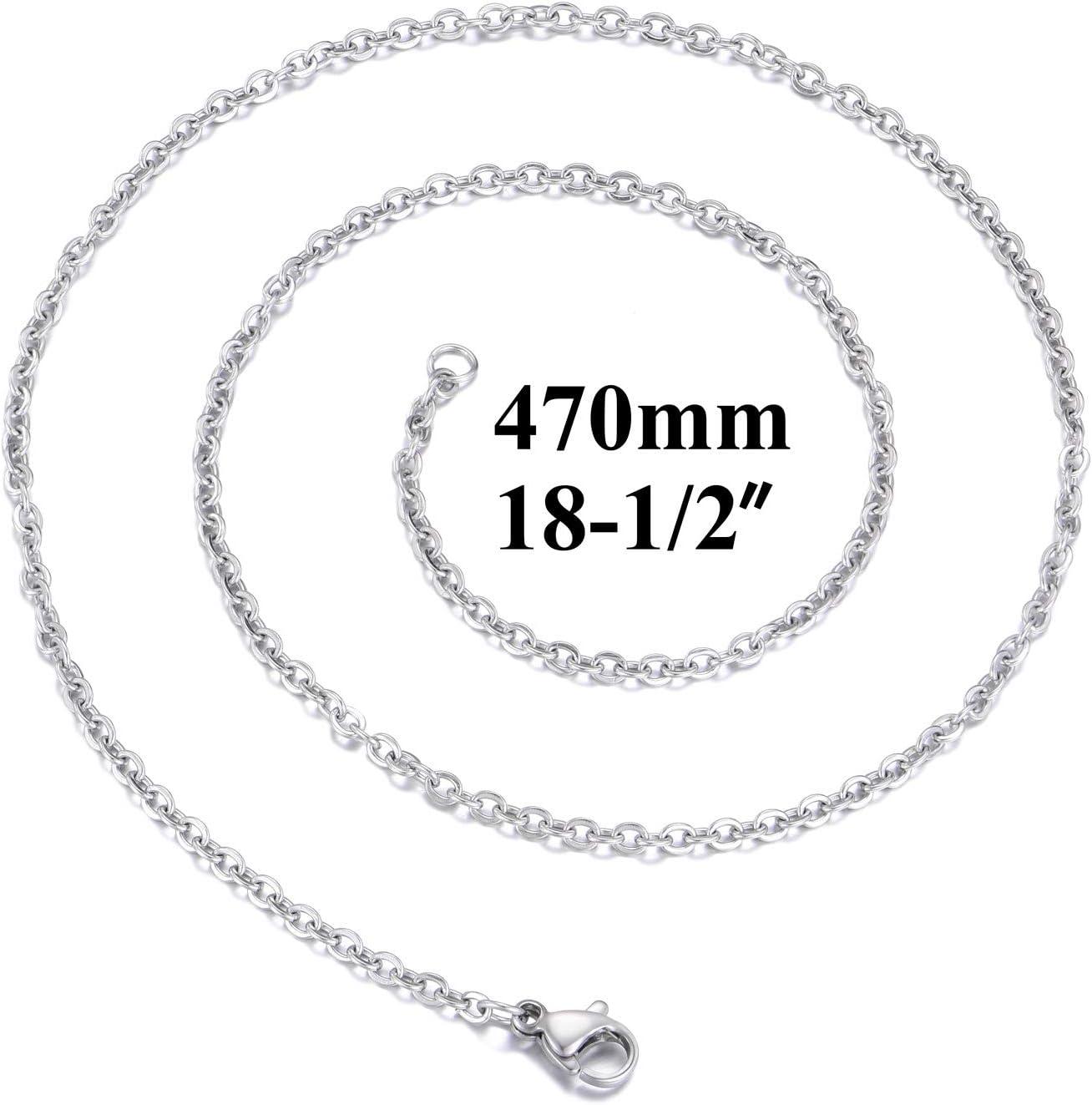30 Pack 18 Inch Necklace Chain Stainless Steel Link Cable Chain Necklace  with Lobster Clasps for DIY Jewelry Making