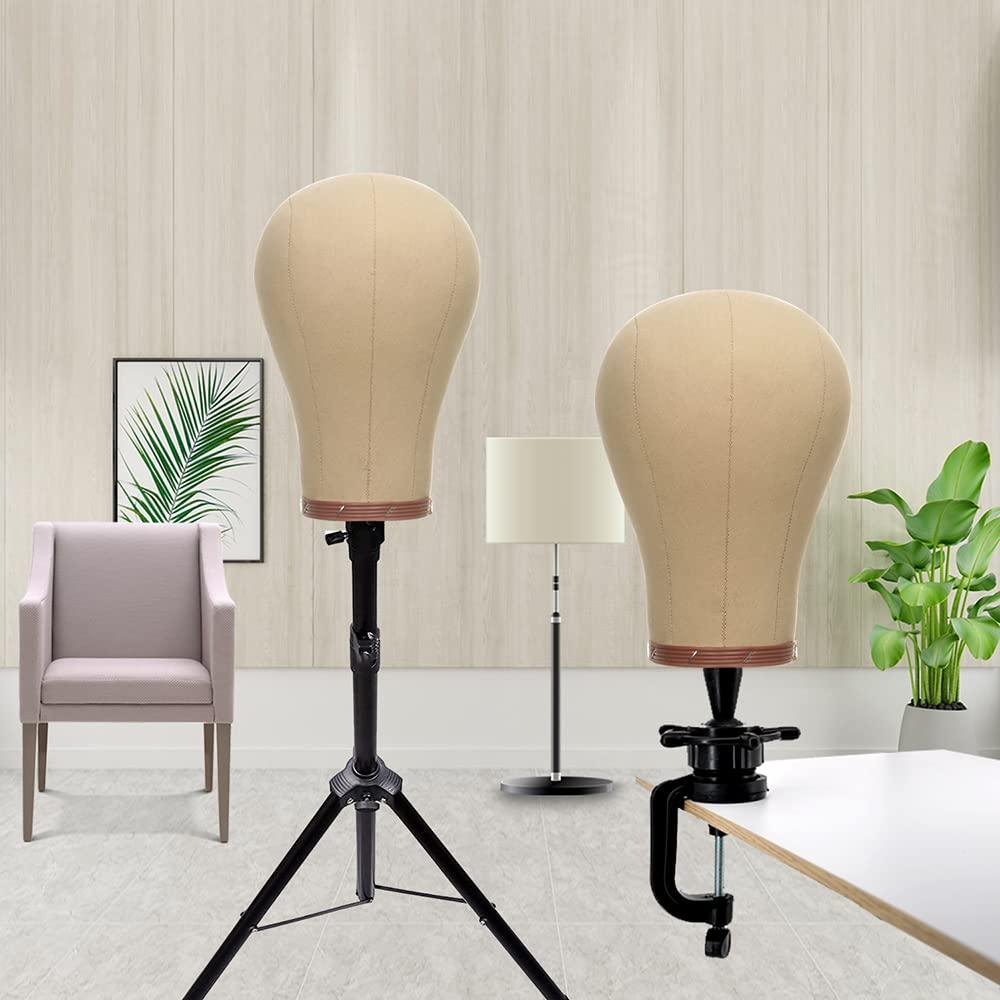 Mannequin Head Wig Tripod Stand, Wig Stand Head Styling Wigs